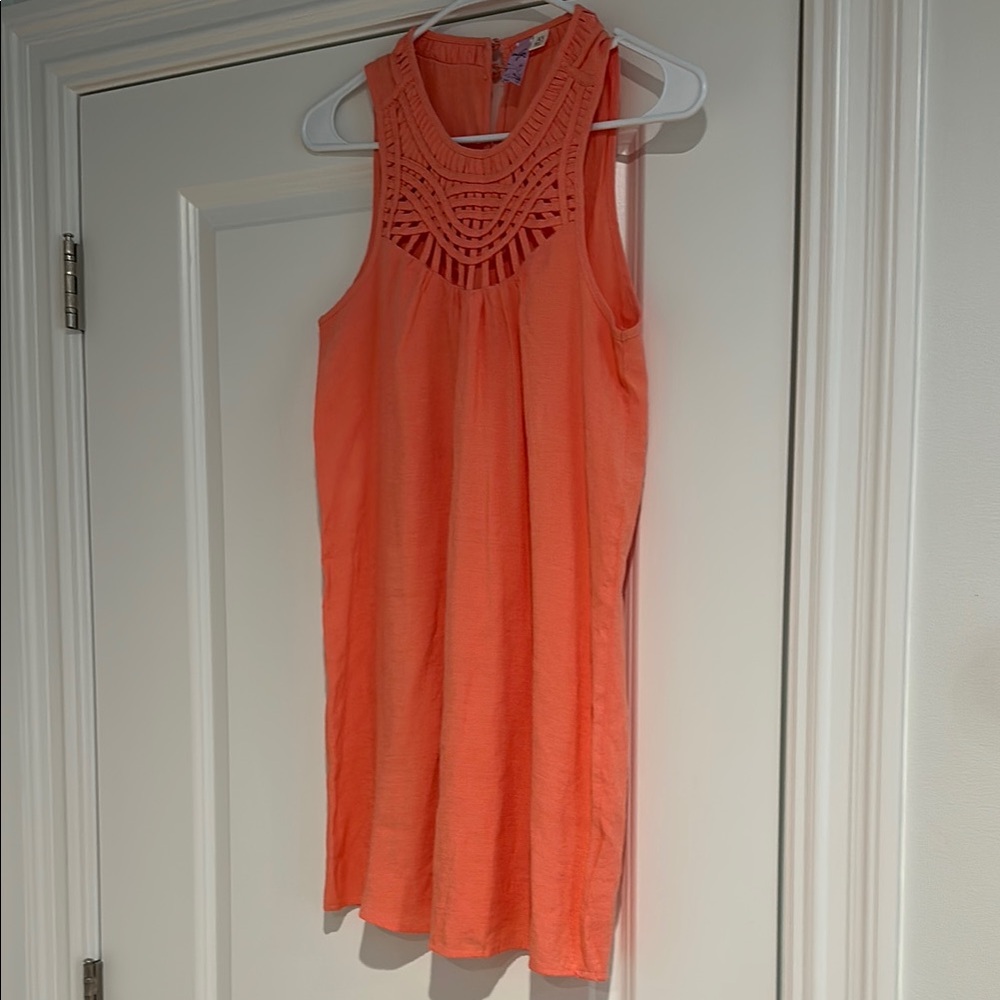 Women’s/Young Adult Sleeveless Shift Dress - XS (Light Orange)